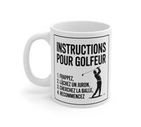 Teecustom Mug Humour Golf Instructions pour Golfeur Drôle Idée Cadeau Joueur de Golf Tasse Sport & Détente