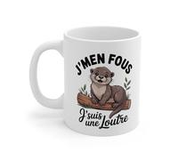 Teecustom Mug Humour Loutre - Tasse Drôle J’men Fous J’suis une Loutre Céramique 325ml - Compatible Micro-Ondes & Lave-Vaisselle - Cadeau Original Animaux
