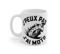Teecustom Mug Humour Motard J'peux Pas, J'Ai Moto - Cadeau Fun pour Les Passionnés de Moto - 325ml