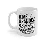 Teecustom Mug Humour Pêche - « Ne me dérangez pas quand je pêche sauf pour annoncer l’heure de l’apéro » - Cadeau pêcheur original - 325 ml