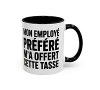 Teecustom Mug Humour Travail - “Mon Employé Préféré M’a Offert Cette Tasse” - Cadeau Collègue Patron - Noir - 325 ml