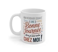 Teecustom Mug Humour Travail - “Mon Patron M’a Souhaité Une Bonne Journée” - Tasse Drôle Bureau 325ml