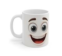 Teecustom Mug Humour Visage Souriant - Tasse Drôle Bonne Humeur Matin Céramique 325ml - Compatible Micro-Ondes & Lave-Vaisselle - Cadeau Original