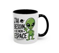 Teecustom Mug “J’ai besoin de mon espace” - Tasse Céramique Humour Alien - Cadeau Fun Geek et Science-Fiction - Micro-ondes & Lave-Vaisselle - 325 ml Noir