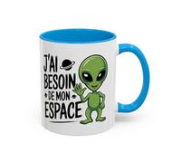 Teecustom Mug “J’ai besoin de mon espace” - Tasse Céramique Humour Alien - Cadeau Fun Geek et Science-Fiction - Micro-ondes & Lave-Vaisselle - 325 ml Noir Bleu Rouge (Bleu)