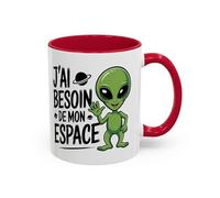 Teecustom Mug “J’ai besoin de mon espace” - Tasse Céramique Humour Alien - Cadeau Fun Geek et Science-Fiction - Micro-ondes & Lave-Vaisselle - 325 ml Noir Bleu Rouge (Rouge)