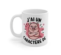 Teecustom Mug J’AI Un Caractère de Cochon Tasse Humour avec Cochon Fâché Idée Cadeau Rigolo et Insolent