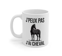 Teecustom Mug J’Peux Pas J’Ai Cheval - Tasse Équitation 325ml - Cadeau Cavalier, Passion Cheval - Céramique, Micro-Ondes et Lave-Vaisselle
