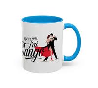 Teecustom Mug “J’peux pas j’ai Tango” - Tasse Céramique Danse Tango Humour - Cadeau Danseur Danseuse - Micro-ondes & Lave-Vaisselle - 325 ml Noir Bleu Rouge (Bleu)