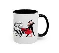 Teecustom Mug “J’peux pas j’ai Tango” - Tasse Céramique Danse Tango Humour - Cadeau Danseur Danseuse - Micro-ondes & Lave-Vaisselle - 325 ml Noir