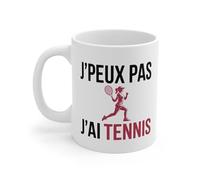 Teecustom Mug J’Peux Pas J’Ai Tennis Femme - Tasse Sport 325ml - Cadeau Tennis, Joueuse, Coach - Céramique, Micro-Ondes et Lave-Vaisselle