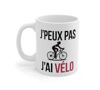 Teecustom Mug J’Peux Pas J’Ai Vélo Femme - Tasse Cyclisme 325ml - Cadeau Sportive, Cycliste - Céramique, Micro-Ondes et Lave-Vaisselle