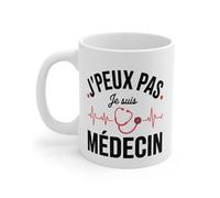 Teecustom Mug J’peux Pas Je Suis Médecin - Tasse Humour Médecine - Cadeau Docteur, Interne, Étudiant Santé - Céramique 325ml