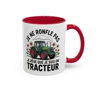 Teecustom Mug Je Ne Ronfle Pas Je Rêve Que Je Suis Un Tracteur - Tasse Humour Agriculteur - Cadeau Original Ferme - Noir - 325 ml Bleu Rouge (Rouge)