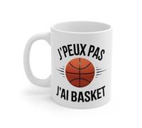 Teecustom Mug « J'peux Pas J'Ai Basket » - Tasse Humoristique pour Fans de Basketball et Sportifs : Taille - 11oz Taille 11oz
