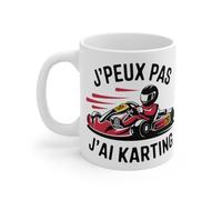 Teecustom Mug J'Peux Pas J'Ai Karting - idée Cadeau Humour drôle pour passionnés de Karting - 325 ml - Céramique - Blanc - Classique - Réutilisable - Mug