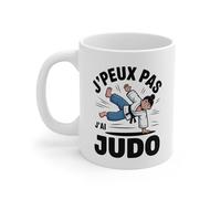 Teecustom Mug Judo J’peux pas judo - Illustration Judoka Projection - Tasse Céramique 325ml Compatible Micro-ondes et Lave-vaisselle