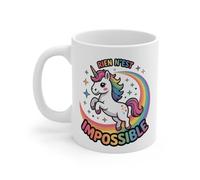 Teecustom Mug Licorne Inspirant - Rien N’est Impossible - Tasse Motivation Arc-en-ciel - Cadeau Positif Mignon 325 ml
