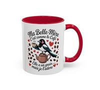 Teecustom Mug Ma Belle-Mère c’est comme le Café - Tasse Humour Belle-Mère - Cadeau Drôle Famille - Céramique - Micro-ondes & Lave-Vaisselle - 325 ml Noir Bleu Rouge (Rouge)