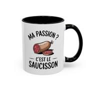 Teecustom Mug Ma Passion C’est le Saucisson - Tasse Humour Apéro Cadeau Homme Collègue Amateur de Saucisson