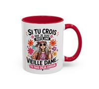 Teecustom Mug Mamie Humour Hippie - Tasse “Si tu crois que je suis une vieille dame tu fais déjà erreur” - Cadeau Original Femme Mamie 325ml