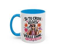 Teecustom Mug Mamie Humour Hippie - Tasse “Si tu crois que je suis une vieille dame tu fais déjà erreur” - Cadeau Original Femme Mamie 325ml
