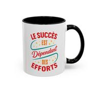 Teecustom Mug Motivation Réussite - Tasse Inspirante Travail Effort Persévérance - Cadeau Motivation Homme et Femme Noir Bleu Rouge