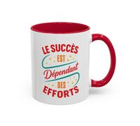 Teecustom Mug Motivation Réussite - Tasse Inspirante Travail Effort Persévérance - Cadeau Motivation Homme et Femme Noir Bleu Rouge