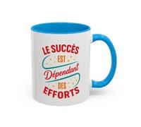 Teecustom Mug Motivation Réussite - Tasse Inspirante Travail Effort Persévérance - Cadeau Motivation Homme et Femme Noir Bleu Rouge