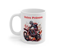 Teecustom Mug Motocross Personnalisable avec Prénom Cadeau Pilote Moto Cross Rider Course O Tasse Personnalisée Adulte Enfant