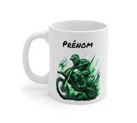 Teecustom Mug Motocross Personnalisable avec Prénom Cadeau Pilote Moto Cross Rider Course O Tasse Personnalisée Adulte Enfant (Vert)