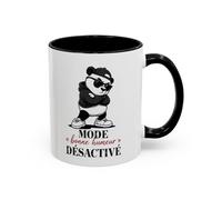 Teecustom Mug Panda Humour - “Mode Bonne Humeur Désactivé” - Tasse Panda Lunettes Streetwear - Cadeau Drôle Homme Femme - Céramique 325ml Noir Bleu Rouge