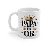 Teecustom Mug Papa en Or - Tasse Céramique 325 ml - Cadeau Fête des Pères Anniversaire