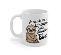 Teecustom Mug Paresseux Humour - Je ne suis pas lunatique juste imprévisible - Illustration Animal Drôle - Tasse Céramique 325ml