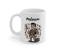 Teecustom Mug Personnalisable Bricoleur Café - Tasse Artisan Électricien 325ml avec Prénom - Cadeau Ouvrier, Papa, Collègue/Métier (Militaire)