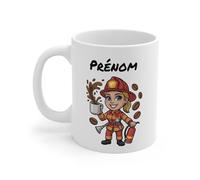 Teecustom Mug Personnalisable Bricoleur Café - Tasse Artisan Électricien 325ml avec Prénom - Cadeau Ouvrier, Papa, Collègue/Métier (Pompier Femme)