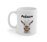 Teecustom Mug Personnalisable Chèvre Drôle avec Appareil Dentaire - Tasse avec Prénom ou Texte - Cadeau Original Humour Homme Femme 325 ml