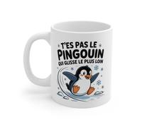 Teecustom Mug Pingouin Drôle Tasse Humour T’ES Pas Le Pingouin Qui Glisse Le Plus Loin Idée Cadeau Hiver Fun Original