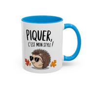 Teecustom Mug “Piquer, C’est Mon Style !” - Tasse Céramique Hérisson Cool - Humour Original - Cadeau Fun - 325 ml