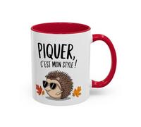 Teecustom Mug “Piquer, C’est Mon Style !” - Tasse Céramique Hérisson Cool - Humour Original - Cadeau Fun - 325 ml