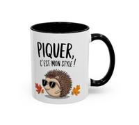 Teecustom Mug “Piquer, C’est Mon Style !” - Tasse Céramique Hérisson Cool - Humour Original - Cadeau Fun - 325 ml
