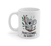 Teecustom Mug « Professionnel du Dodo » - Tasse Koala Dormeur Adorable, Idée Cadeau Originale pour Amateurs de Repos et de Paresse ! : Taille - 11oz Taille 11oz