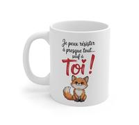 Teecustom Mug Renard Amour - Je peux résister à presque tout sauf à toi - Tasse romantique humoristique - Cadeau couple Saint-Valentin