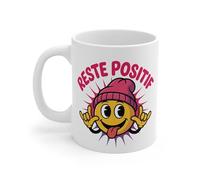 Teecustom Mug Reste Positif 325ml - Smiley Fun avec Casquette Rose - Tasse Motivée et Originale