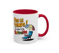 Teecustom Mug Retraite Humour - Tasse Pas Le Temps Je Suis à la Retraite Cadeau Départ Homme Femme Noir Bleu Rouge 325ml