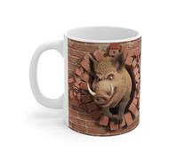 Teecustom Mug Sanglier Force et Humour - Céramique Blanche 325 ml - Cadeau Original et Drôle - Mug Size 11oz