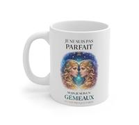 Teecustom Mug Signe Astrologique Gémeaux - “Je Ne Suis Pas Parfait Mais Je Suis Gémeaux” - Tasse Horoscope Zodiac 325ml