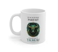 Teecustom Mug Signe Astrologique Taureau - “Je Ne Suis Pas Parfait Mais Je Suis Taureau” - Tasse Horoscope Zodiac Cosmique 325ml