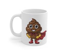 Teecustom Mug Super Caca - Tasse Humoristique Héros Marron - Cadeau Drôle Cartoon Céramique 325ml