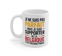 Teecustom Mug Supporter Belgique Humour - Je Ne Suis Pas Parfait - Tasse Football Belge - Cadeau Fan Équipe de Belgique - 325ml